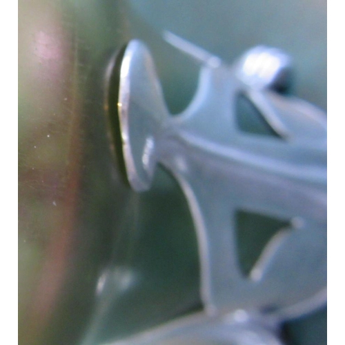 494 - AN ART NOUVEAU EARTHENWARE VASE BY J. VON SCHWARZ of bulbous form with rounded trefoil neck in a str... 