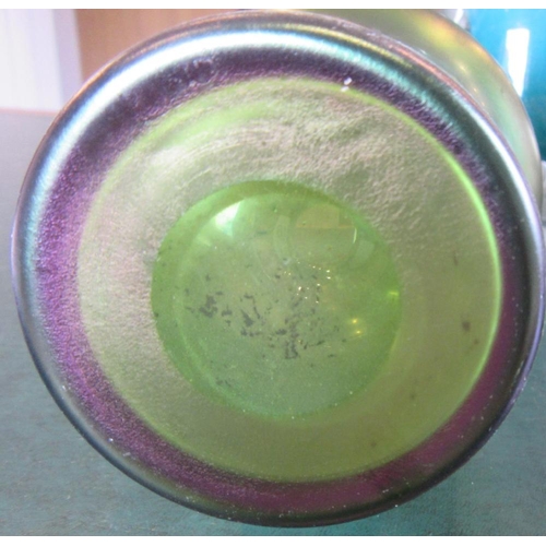 494 - AN ART NOUVEAU EARTHENWARE VASE BY J. VON SCHWARZ of bulbous form with rounded trefoil neck in a str... 