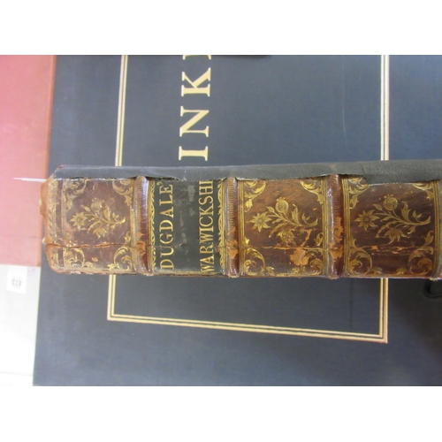 470 - THE ANTIQUITIES OF WARWICKSHIRE, William Dugdale, 1655, Thomas Warren, diced calf binding with taped... 