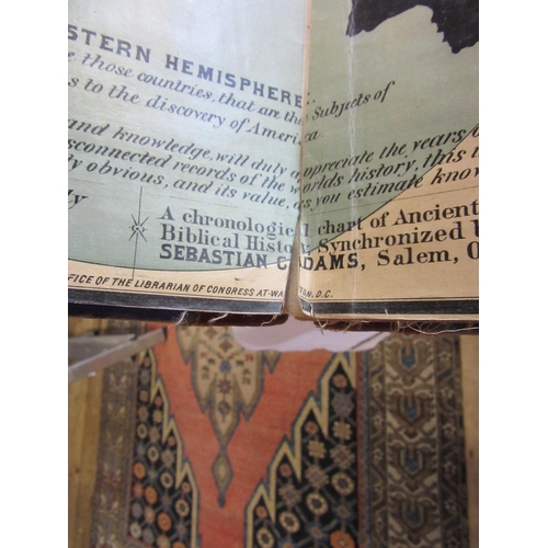 474 - ADAMS' ILLUSTRATED PANORAMA OF HISTORY, A H Walker, c.1878, very tall, thin folio bound in half red ... 