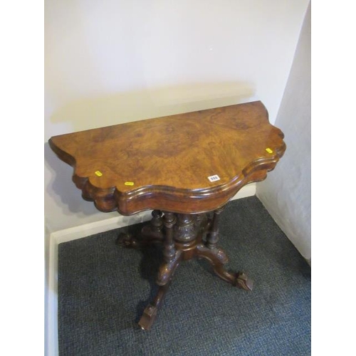 990 - WALNUT FOLD-OVER GAMES TABLE
