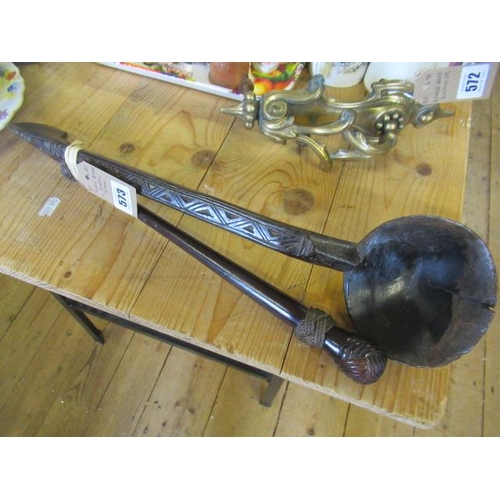 TREEN BATTON AND RUSTIC SPOON