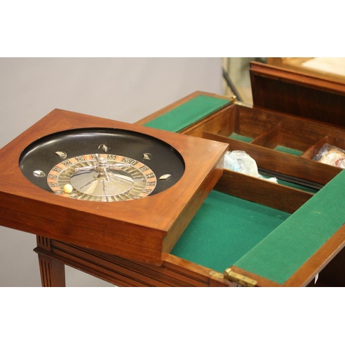 A MAHOGANY ROULETTE/CARD TABLE, early 20th century, the detachable ...