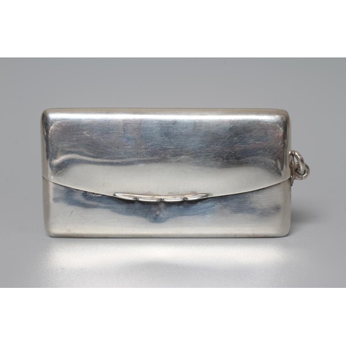 139 - OF PHILATELIC INTEREST - A GEORGE V SILVER AND ENAMEL ENVELOPE STAMP CASE by Mappin & Webb, Birmingh... 