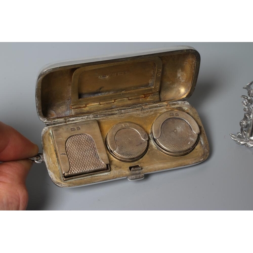 140 - OF PHILATELIC INTEREST - AN EDWARDIAN STAMP, SOVEREIGN AND HALF SOVEREIGN HOLDER, by A J Zimmerman, ... 