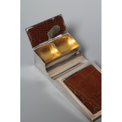 142 - OF PHILATELIC INTEREST - A GEORGE V SILVER STAMP/PEN HOLDER by Levi & Salaman, London (date rubbed),... 