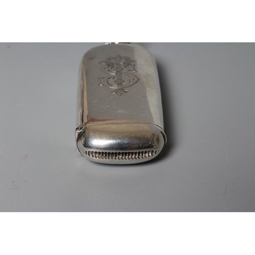 149 - A LATE VICTORIAN SILVER VESTA AND COMBINED SOVEREIGN HOLDER, maker's mark JMM, Birmingham 1894, of p... 