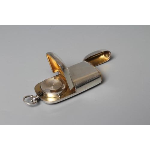 149 - A LATE VICTORIAN SILVER VESTA AND COMBINED SOVEREIGN HOLDER, maker's mark JMM, Birmingham 1894, of p... 