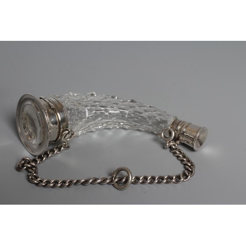 160 - A THOMAS WEBB CREAM OPALINE GLASS SCENT FLASK of conical form with gilded flowers in the style of Ju... 