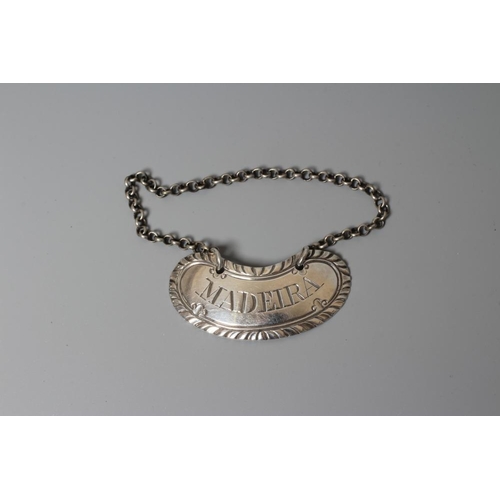 164 - A SCOTTISH PROVINCIAL SILVER MADEIRA LABEL by Edward Livingstone (initials stamped twice), Dundee c.... 