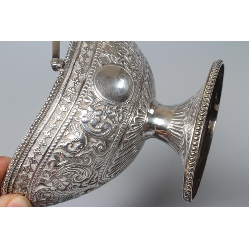 171 - A VICTORIAN SILVER OVAL SUGAR BASKET by John Aldwinckle & Thomas Slater, London 1887, chased and rep... 