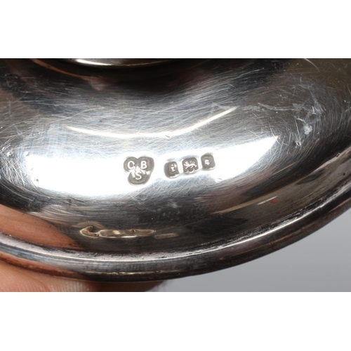 175 - A SILVER SHOP COUNTER BELL by Charles Boyton & Son Ltd., London 1924, with ivorine push button, on a... 