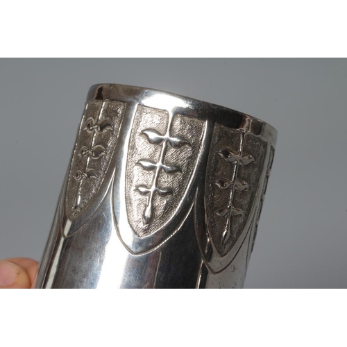 178 - AN AUSTRIAN SILVER BEAKER, early 19th century, of flared cylindrical form, the lower section chased ... 