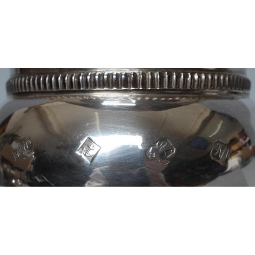 181 - AN ELIZABETH II SILVER BRANDY WARMER by Mappin & Webb, Birmingham 1987, of squat globular form with ... 