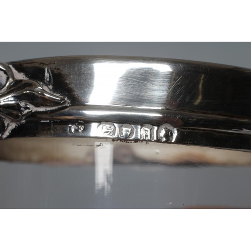 185 - AN EARLY VICTORIAN SILVER MUG by John Wilmin Figg, London 1856, the clear glass cylindrical body wit... 