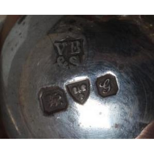 187 - A PAIR OF EDWARDIAN SILVER NOVELTY GOLF BALL SALTS by Vale Brothers & Sermon, Chester 1907, with thr... 