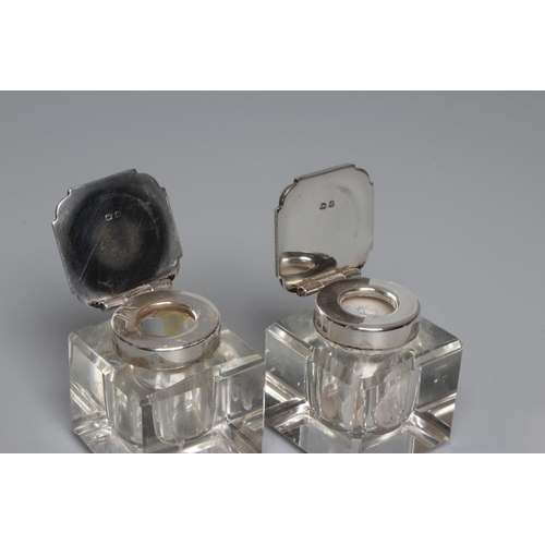 188 - AN ART DECO SILVER DESK STANDISH by Adie Bros., Birmingham 1931, of elongated oblong form with shape... 