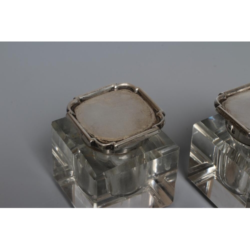 188 - AN ART DECO SILVER DESK STANDISH by Adie Bros., Birmingham 1931, of elongated oblong form with shape... 