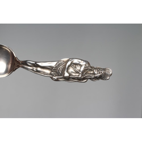191 - A SET OF SIX CANADIAN TEASPOONS by PW Ellis & Co. of Toronto, stamped Sterling, each chased with the... 