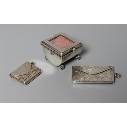 145 - OF PHILATELIC INTEREST - A LATE VICTORIAN SILVER STAMP BOX by Grey & Co., Birmingham 1897, of semi-c... 