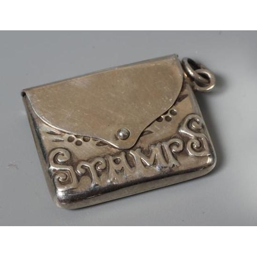 145 - OF PHILATELIC INTEREST - A LATE VICTORIAN SILVER STAMP BOX by Grey & Co., Birmingham 1897, of semi-c... 