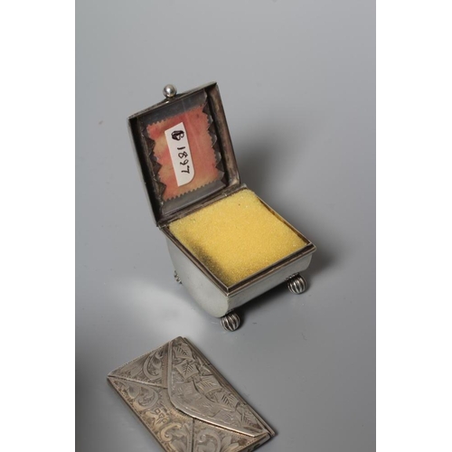 145 - OF PHILATELIC INTEREST - A LATE VICTORIAN SILVER STAMP BOX by Grey & Co., Birmingham 1897, of semi-c... 