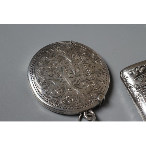 135 - A VICTORIAN SILVER VESTA CASE by Joseph Hayes Taylor, Chester 1883, of D end oblong form with slide ... 