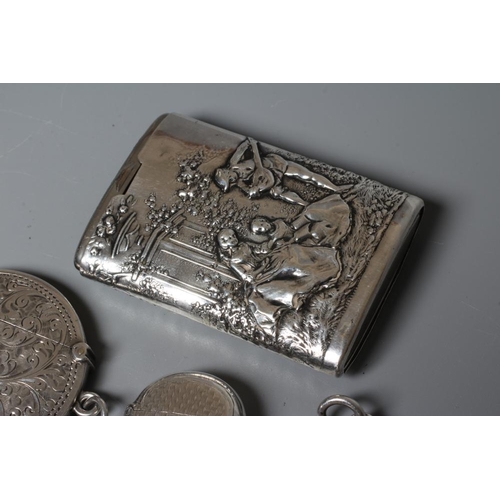 135 - A VICTORIAN SILVER VESTA CASE by Joseph Hayes Taylor, Chester 1883, of D end oblong form with slide ... 