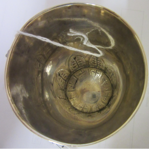 178 - AN AUSTRIAN SILVER BEAKER, early 19th century, of flared cylindrical form, the lower section chased ... 