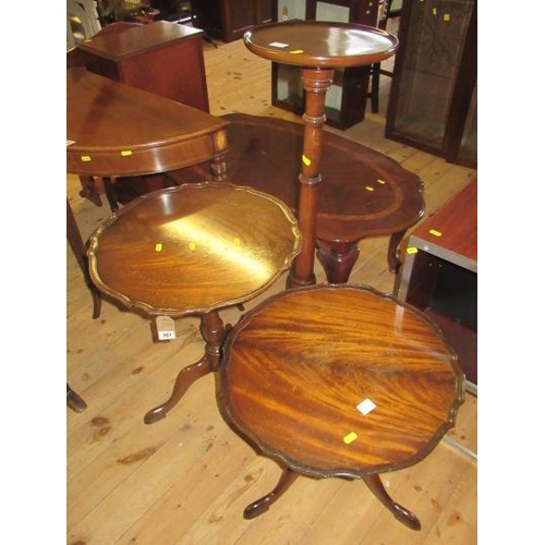 767 - TWO PEDESTAL TABLES AND A PLANT STAND