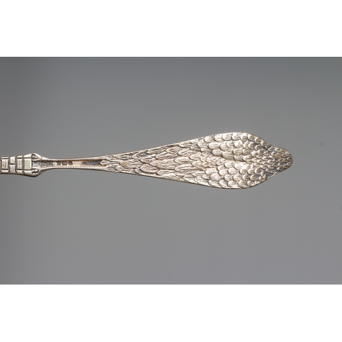 107 - THREE SILVER BIRTH RECORD PRESENTATION SPOONS, one by Laurence R Watson & Co., Birmingham 1957, one ... 