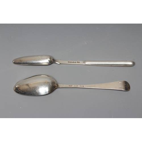 123 - A GEORGE II SILVER HANOVARIAN PATTERN TABLESPOON, no maker's mark, London 1736, 7 3/4