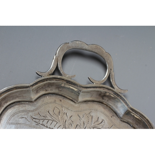 149 - A RUSSIAN CARD TRAY by Anatoli Artsibashev, probably Astrakhan 1895, 84 Zlotnik standard, of lobed o... 