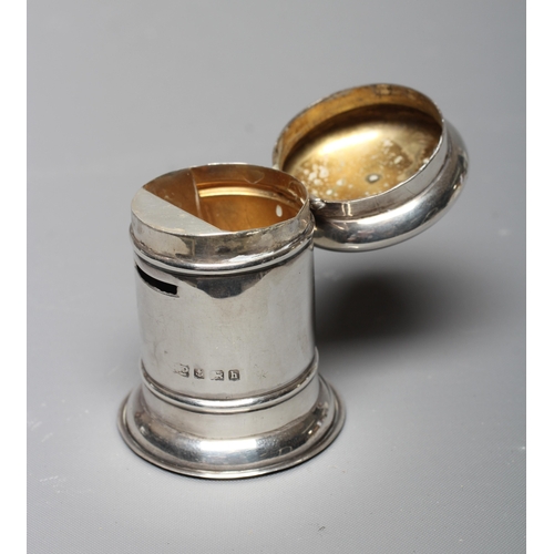 151 - OF PHILATELIC INTEREST - AN EDWARD VII SILVER NOVELTY STAMP POST BOX, maker's mark indistinct, Birmi... 