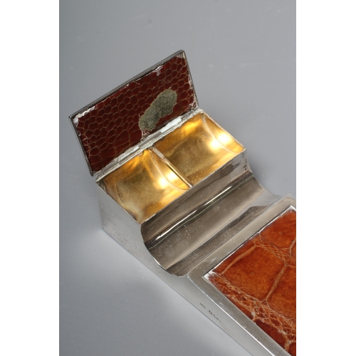 153 - OF PHILATELIC INTEREST - A GEORGE V SILVER STAMP/PEN HOLDER by Levi & Salaman, London (date rubbed),... 