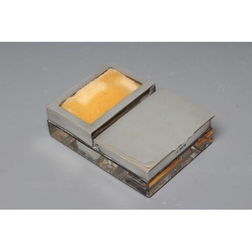 155 - OF PHILATELIC INTEREST - A GEORGE V GLASS STAMP BOX by Stuart Clifford & Co., London 1912, the plain... 