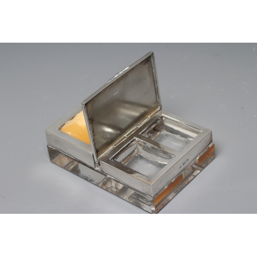155 - OF PHILATELIC INTEREST - A GEORGE V GLASS STAMP BOX by Stuart Clifford & Co., London 1912, the plain... 