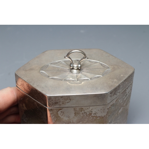 165 - A LATE VICTORIAN SILVER SUGAR BOX by Thomas Bradbury & Sons Ltd., Sheffield 1901, of hexagonal form,... 