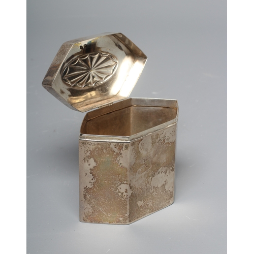 165 - A LATE VICTORIAN SILVER SUGAR BOX by Thomas Bradbury & Sons Ltd., Sheffield 1901, of hexagonal form,... 