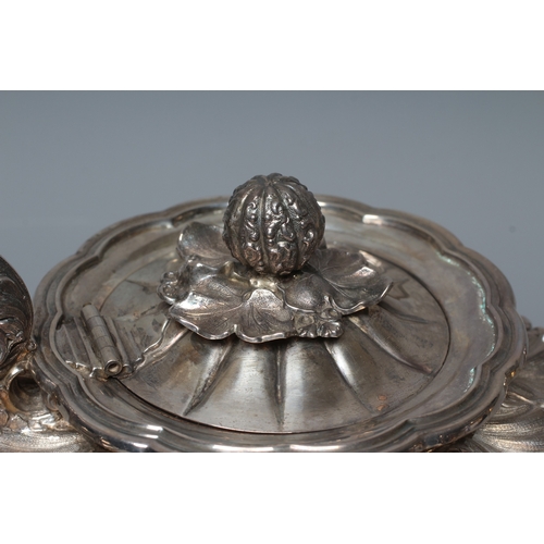 178 - A WILLIAM IV SILVER TEAPOT by Henry Wilkinson & Co., Sheffield 1834, of lobed squat globular form wi... 