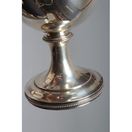 179 - A LATE VICTORIAN SILVER TROPHY GOBLET by George Angell & Co., London 1879, the globular bowl engrave... 