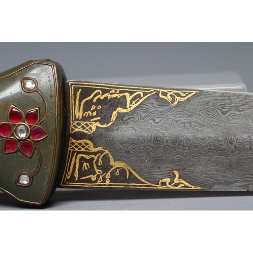 353 - AN INDIAN KHANJAR DAGGER, the 11 1/4