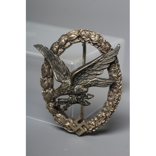 401 - A GERMAN THIRD REICH RADIO OPERATOR BADGE by JMME & SOHN, Berlin, with vertical pin