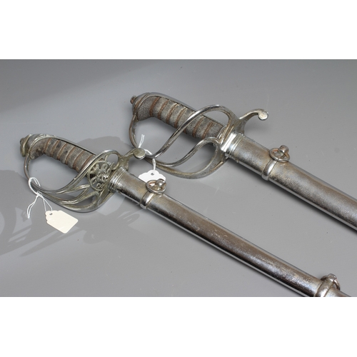 408 - TWO BRITISH OFFICER'S SWORDS, comprising an 1845 pattern infantry officer's sword with 32