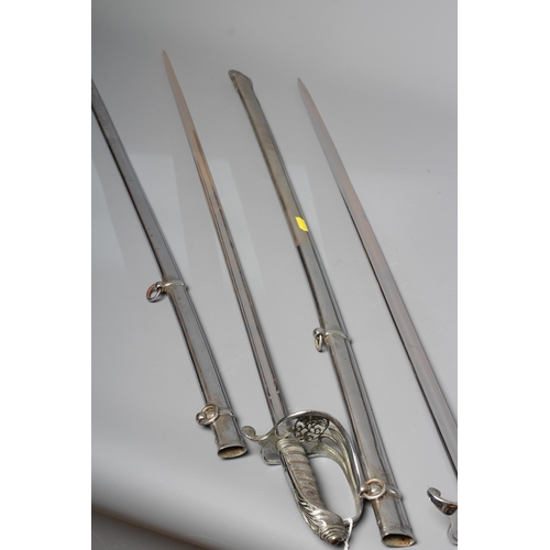 408 - TWO BRITISH OFFICER'S SWORDS, comprising an 1845 pattern infantry officer's sword with 32