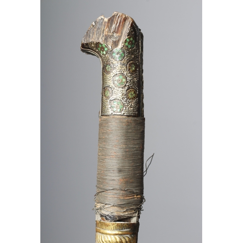 409 - A TURKISH YATAGAN, 19th century, with 28 1/4