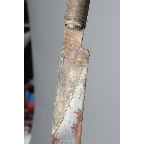 409 - A TURKISH YATAGAN, 19th century, with 28 1/4
