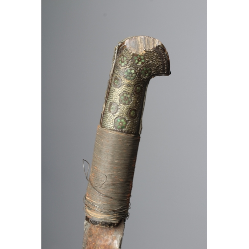 409 - A TURKISH YATAGAN, 19th century, with 28 1/4
