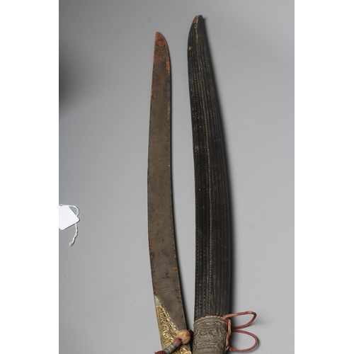 409 - A TURKISH YATAGAN, 19th century, with 28 1/4