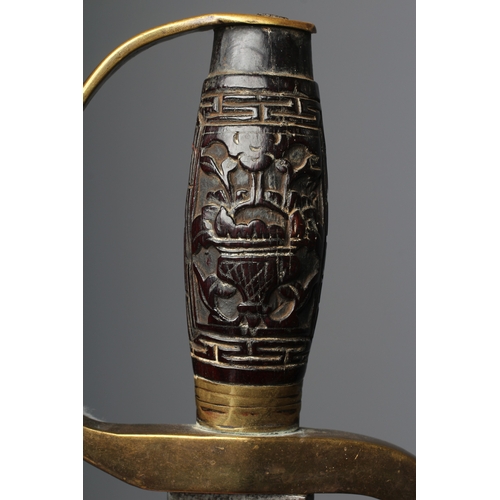 423 - A CHINESE HUDIEDAO SHORT SWORD with 19 3/4